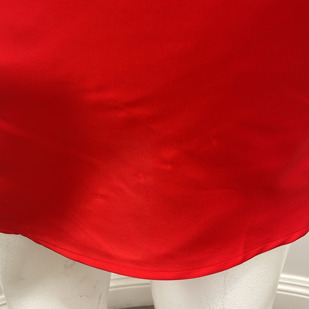 Future Collective Holiday Long Sleeve Rosette Mini Red Dress Size Various - Picture 6 of 13